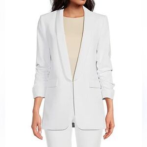 Gianni bini Ruched 3/4 Sleeve Shawl Collar Boyfriend Blazer size 10